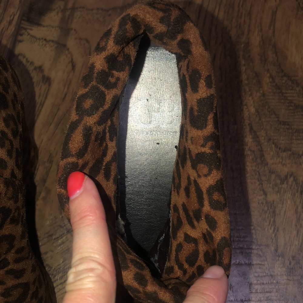 Gianni Bini Leopard Slouch Wedge Ankle Boots 7 - Picture 8 of 11